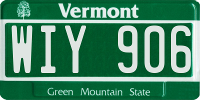 VT license plate WIY906