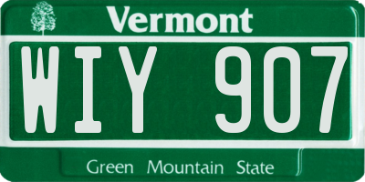 VT license plate WIY907