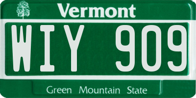 VT license plate WIY909