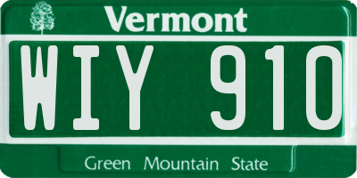 VT license plate WIY910