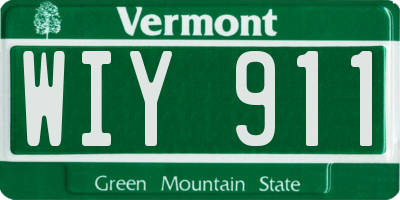 VT license plate WIY911