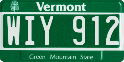 VT license plate WIY912
