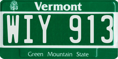 VT license plate WIY913