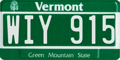 VT license plate WIY915