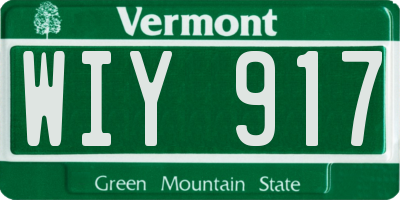 VT license plate WIY917