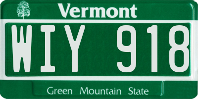 VT license plate WIY918