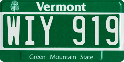 VT license plate WIY919