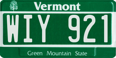 VT license plate WIY921