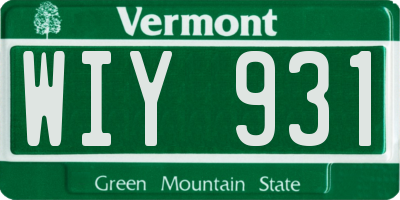 VT license plate WIY931