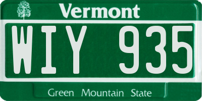 VT license plate WIY935