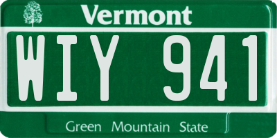 VT license plate WIY941