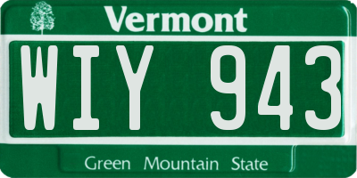 VT license plate WIY943