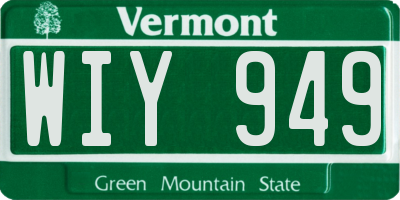 VT license plate WIY949