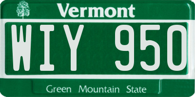 VT license plate WIY950