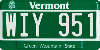 VT license plate WIY951