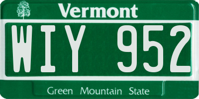 VT license plate WIY952