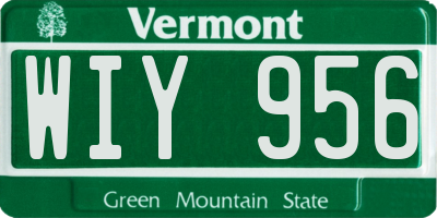VT license plate WIY956