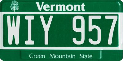 VT license plate WIY957
