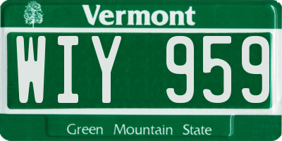 VT license plate WIY959