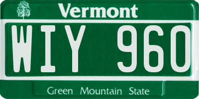 VT license plate WIY960