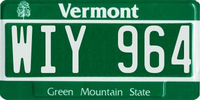 VT license plate WIY964