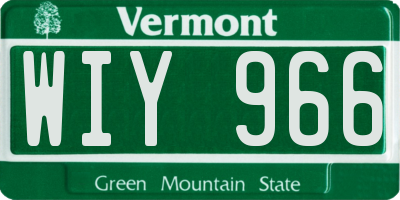 VT license plate WIY966