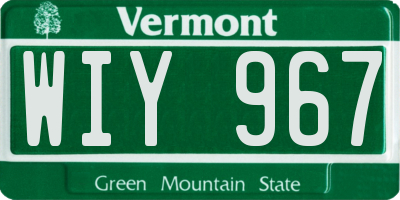 VT license plate WIY967