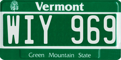VT license plate WIY969