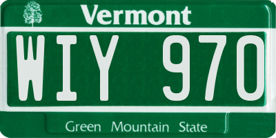 VT license plate WIY970