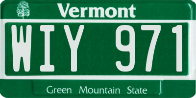 VT license plate WIY971