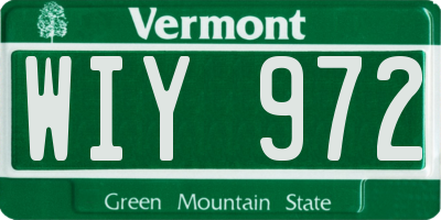 VT license plate WIY972