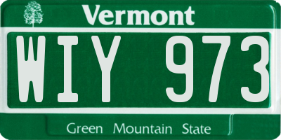 VT license plate WIY973