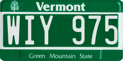 VT license plate WIY975