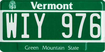 VT license plate WIY976