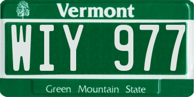 VT license plate WIY977