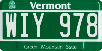 VT license plate WIY978