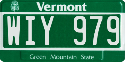 VT license plate WIY979