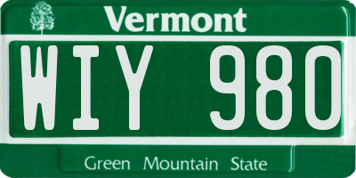 VT license plate WIY980