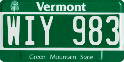 VT license plate WIY983