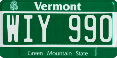 VT license plate WIY990