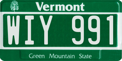 VT license plate WIY991