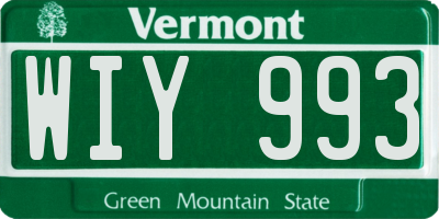 VT license plate WIY993