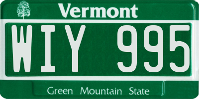 VT license plate WIY995