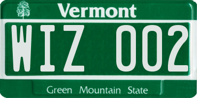 VT license plate WIZ002