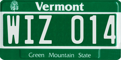 VT license plate WIZ014