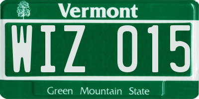 VT license plate WIZ015