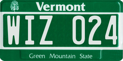 VT license plate WIZ024