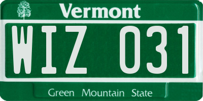 VT license plate WIZ031
