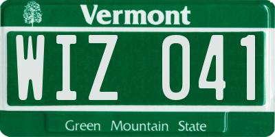 VT license plate WIZ041