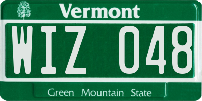 VT license plate WIZ048